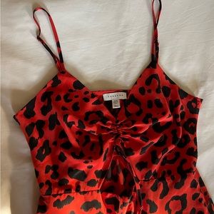 Topshop Red Printed Dress